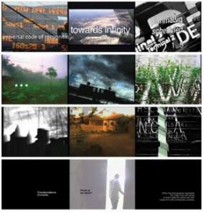 Use of experimental clips, text, and intertitles in the recombinant essay Journeys in Travel, © Christin Bolewski 2010.