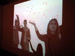 Figure 1: Text Rain by Camille Utterback, 1999