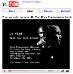 Figure 6: DJ Vlad remix: 2pac vs. John Lennon22
