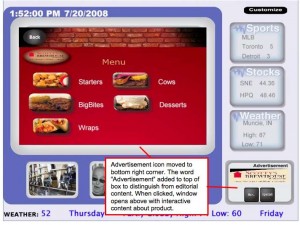 Figure 3 Interactive Advertising Features in Redesigned Interface