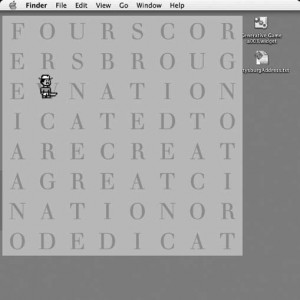 Fig. 2 The Generative Game Engine parses a text into individual letters and then replaces them with images.