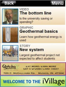 Figure 2 (right): A single story (in this case geothermal energy) is broken into multiple “chunks” each representing a different story form (i.e., video, graphic and text-based story).
