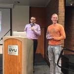 Audience Award Winner Aaron Higgins Guy with presenter Dave Beck