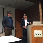 Michael Rees receiving the Lifetime Achievement Award from Joseph Olin
